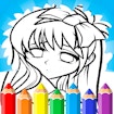 Cute Anime Face Girls Coloring Pages